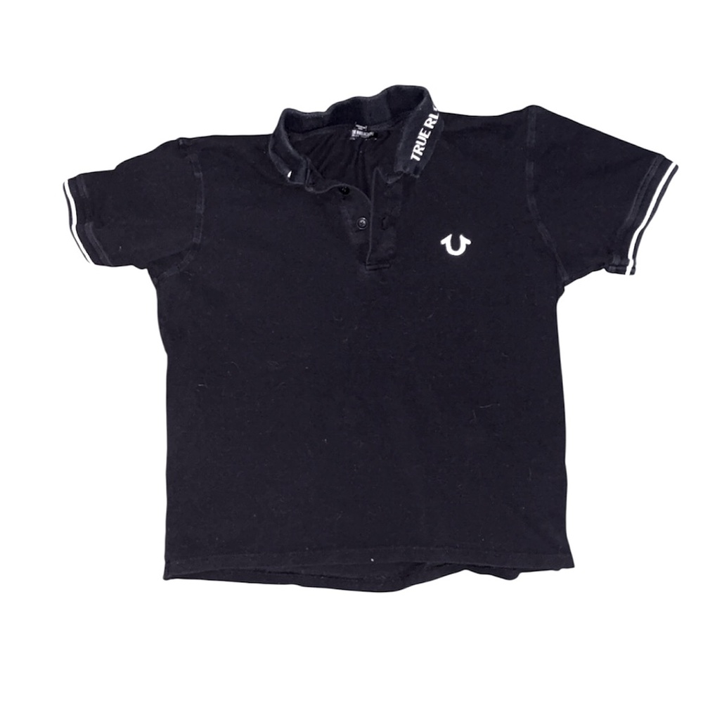 True Religion Black Polo with White Accents
